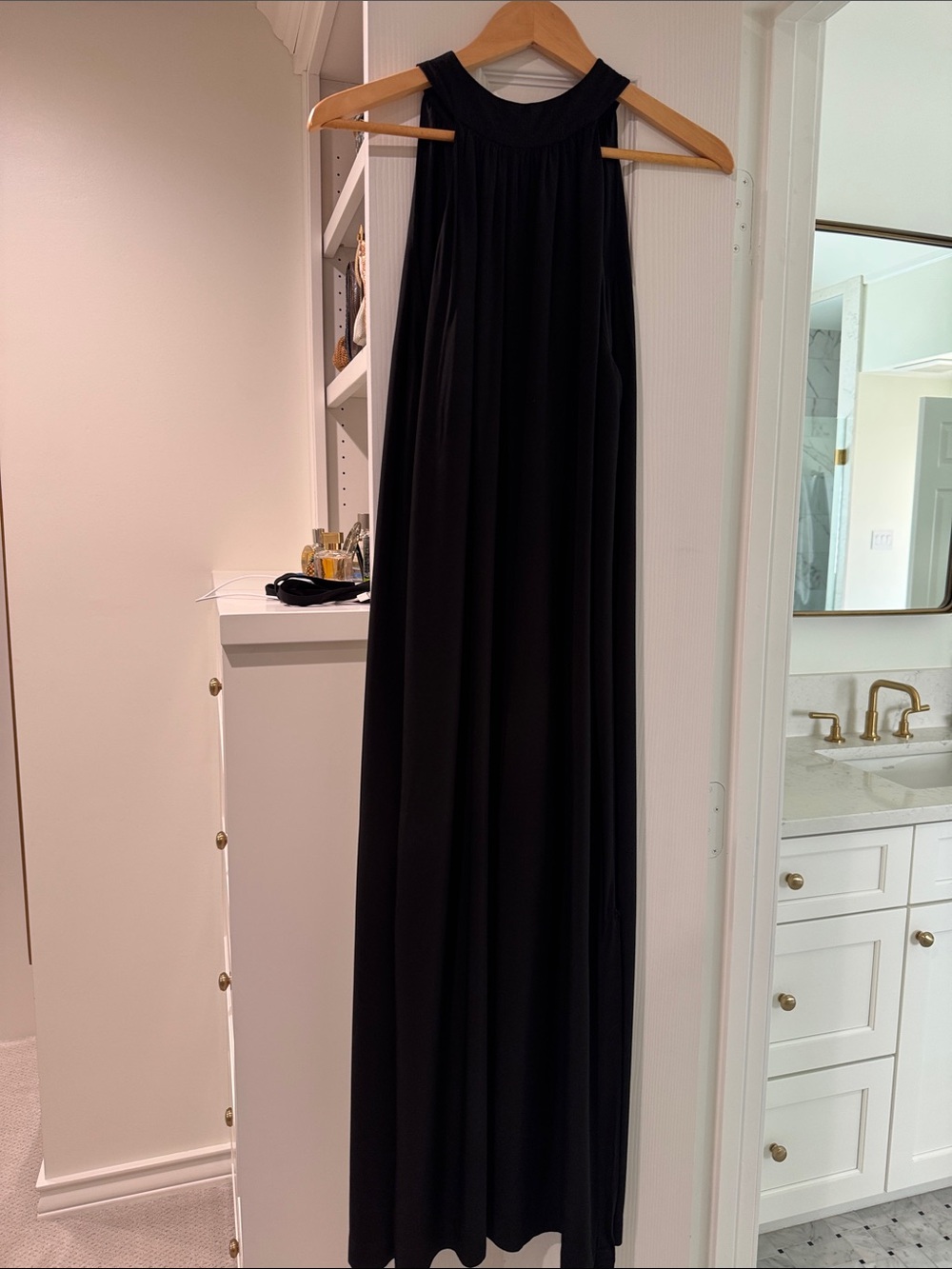 Emerson Fry Black Halter Maxi Dress